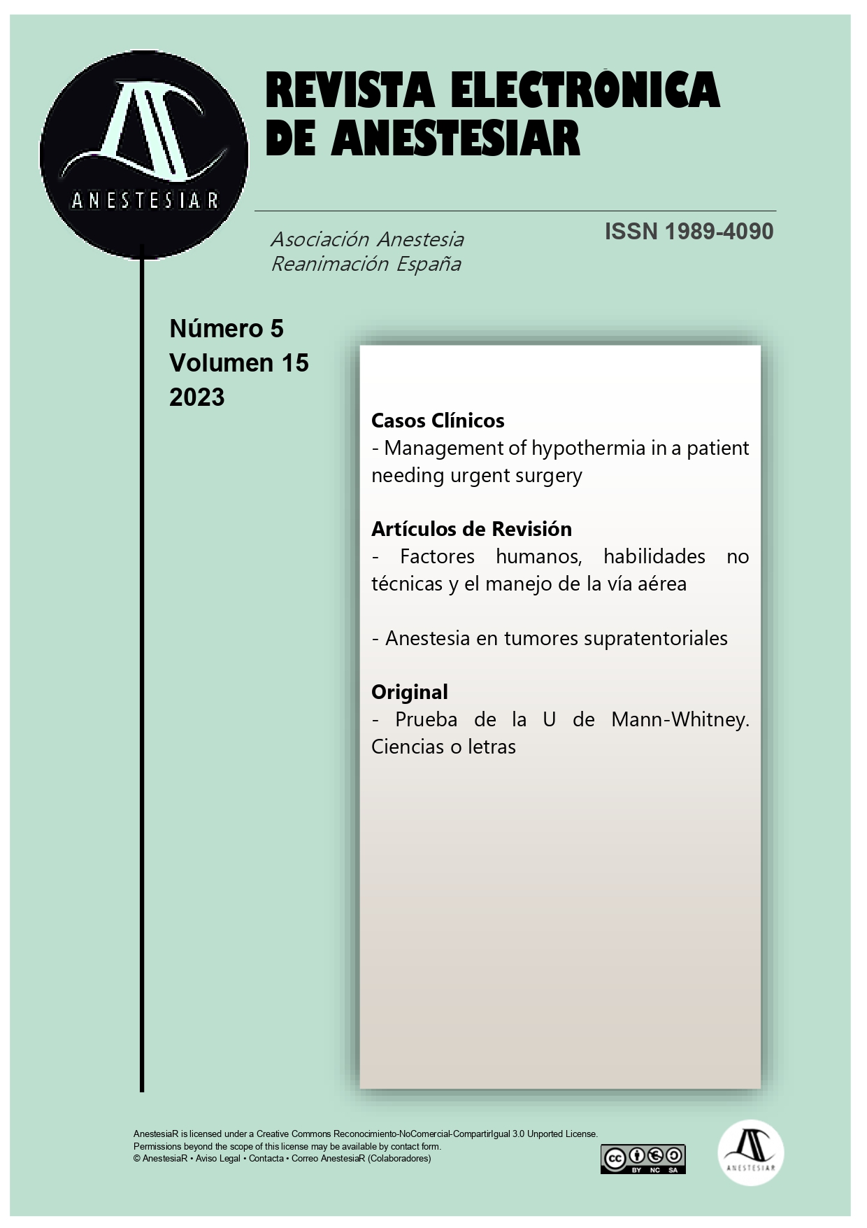 					Ver Vol. 15 Núm. 5 (2023):  Revista Electrónica de AnestesiaR
				