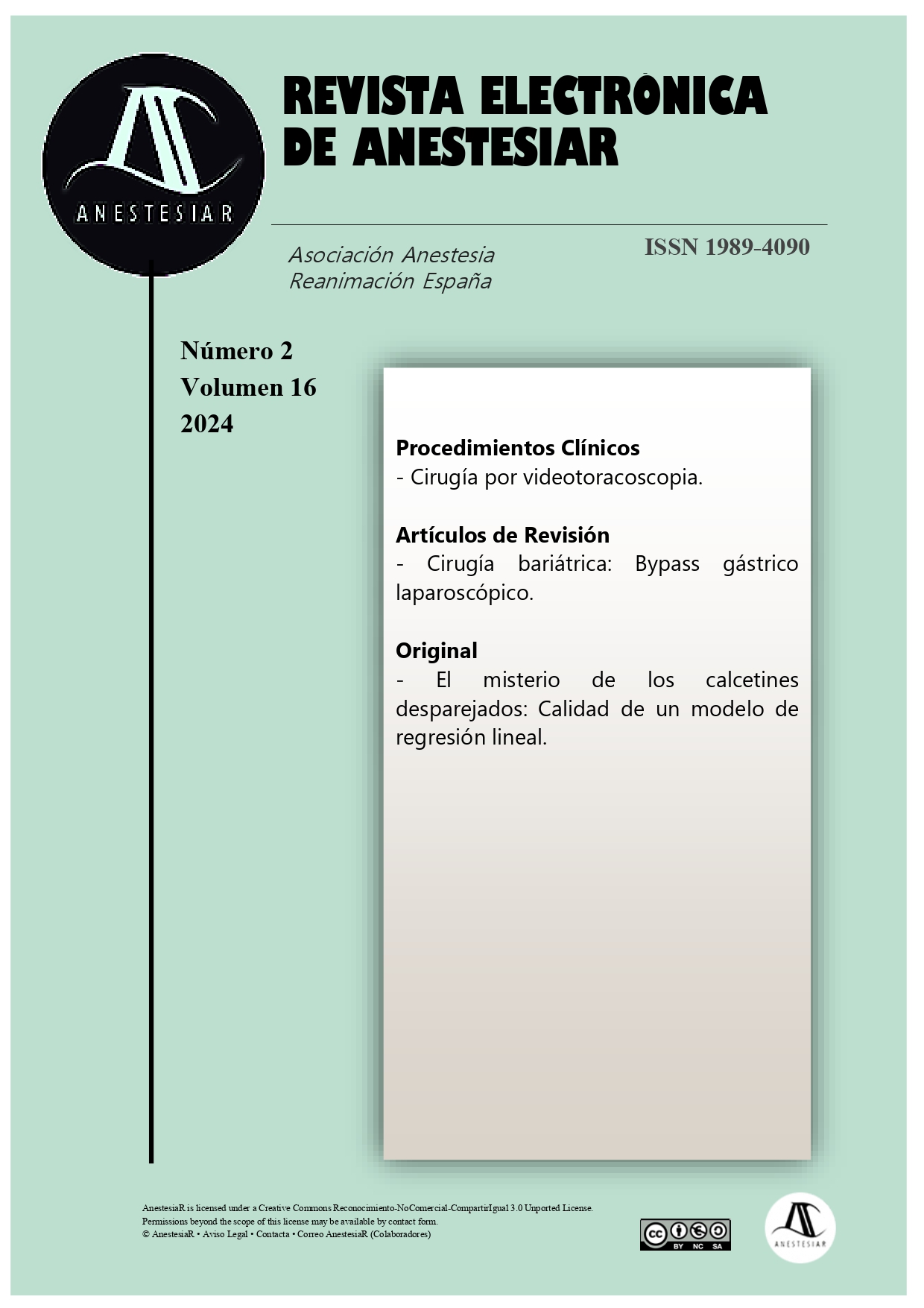 					Ver Vol. 16 Núm. 2 (2024): Revista Electrónica de AnestesiaR
				