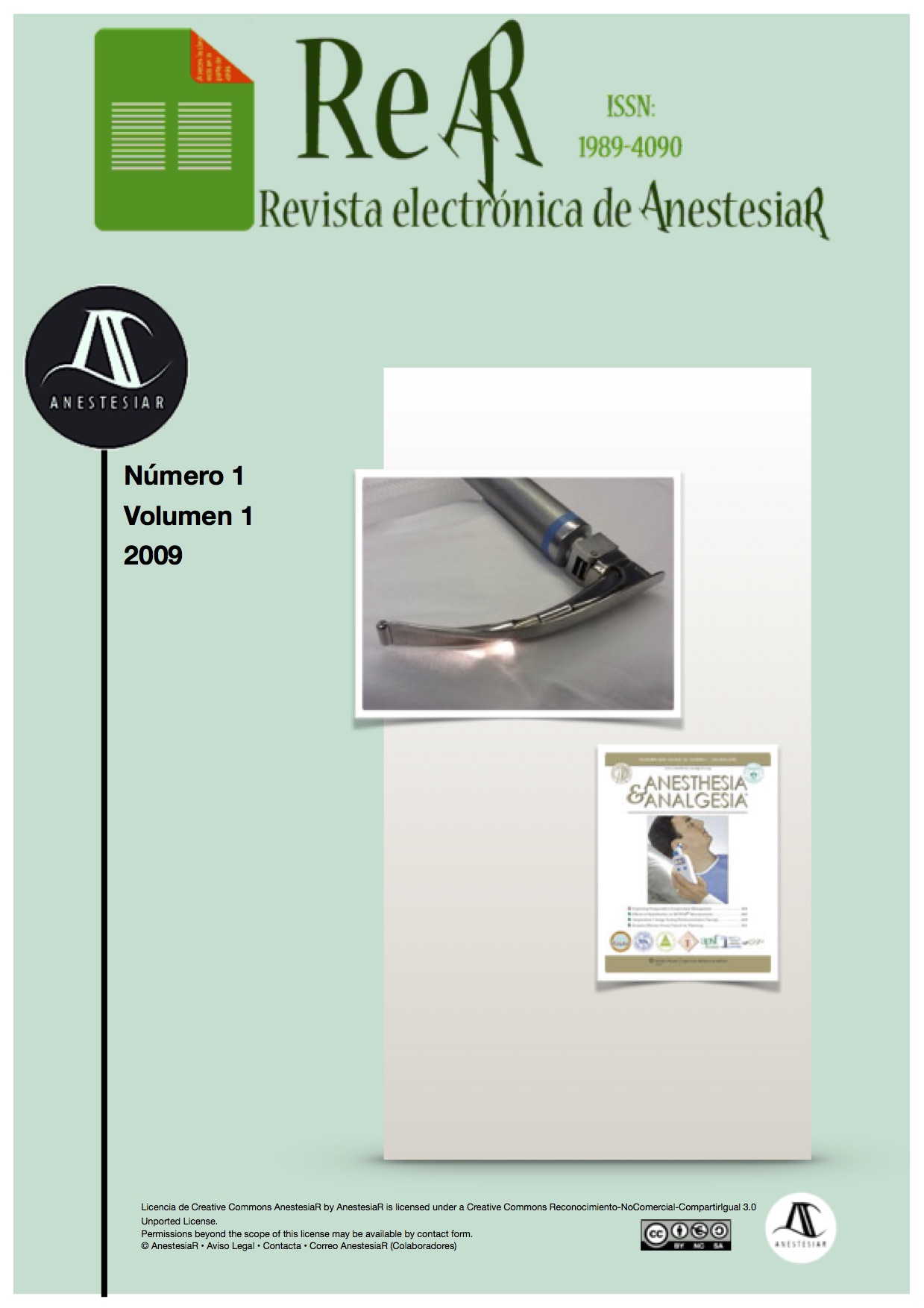 					Ver Vol. 1 Núm. 1 (2009): Revista Electrónica de AnestesiaR
				