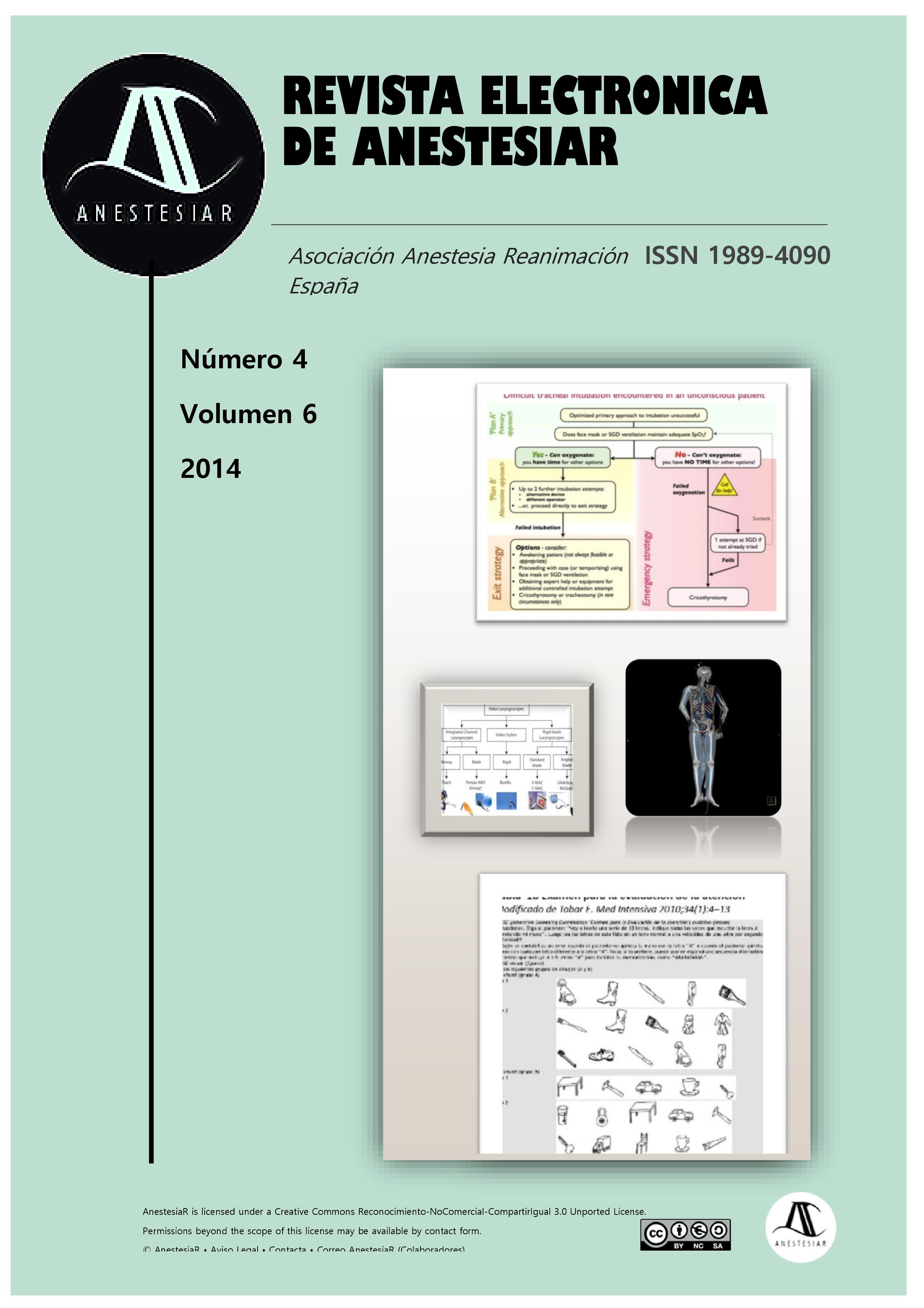 					View Vol. 6 No. 4 (2014): Revista Electrónica de AnestesiaR
				