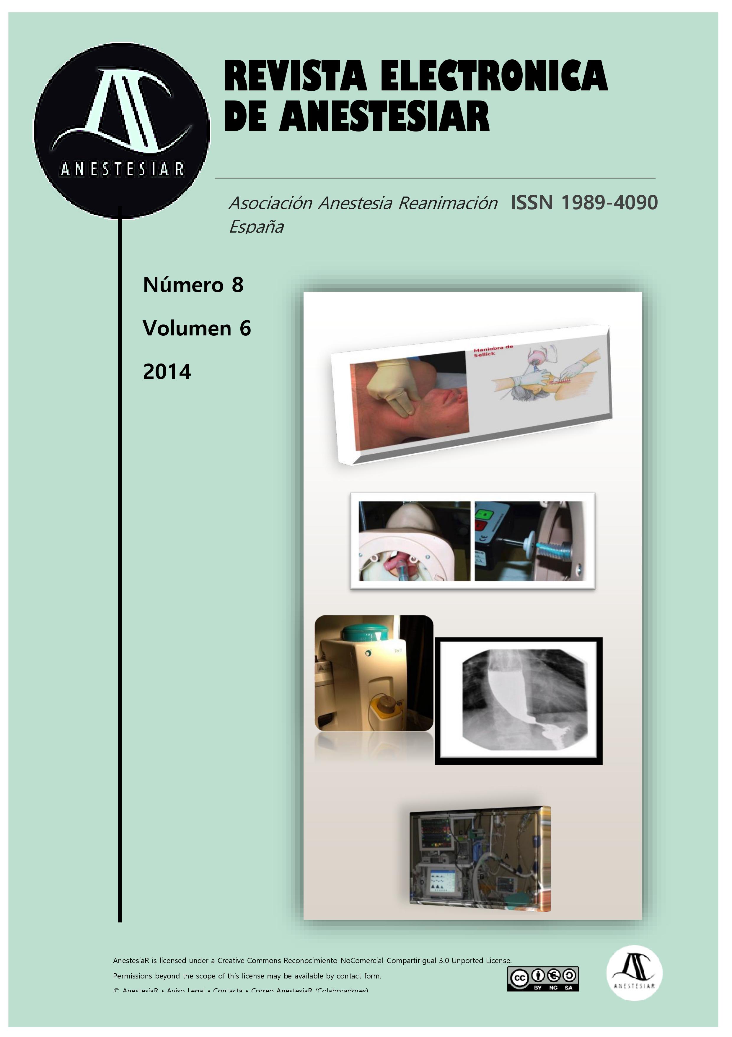 					Ver Vol. 6 Núm. 8 (2014): Revista Electrónica de AnestesiaR
				