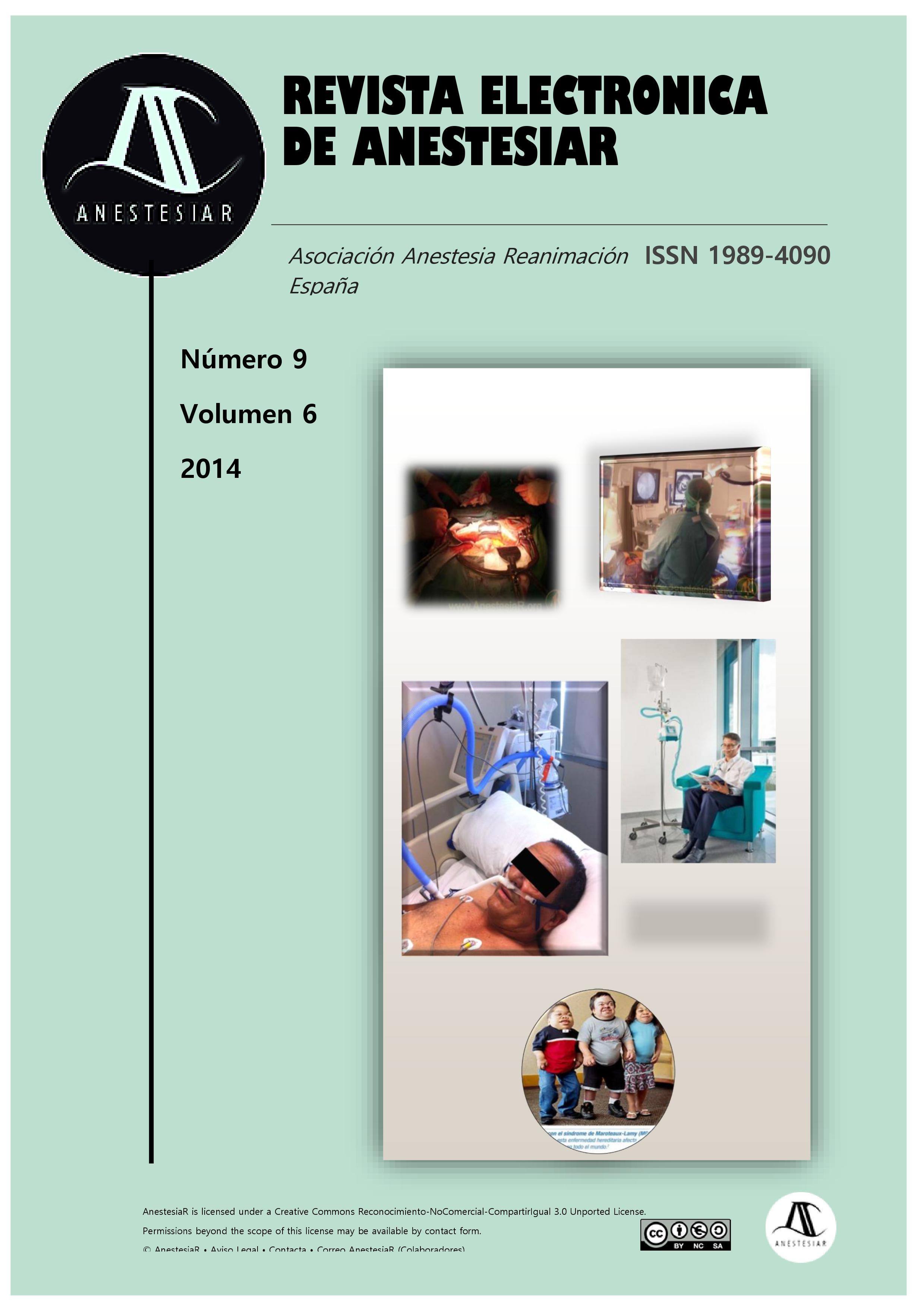 					Ver Vol. 6 Núm. 9 (2014): Revista Electrónica de AnestesiaR
				