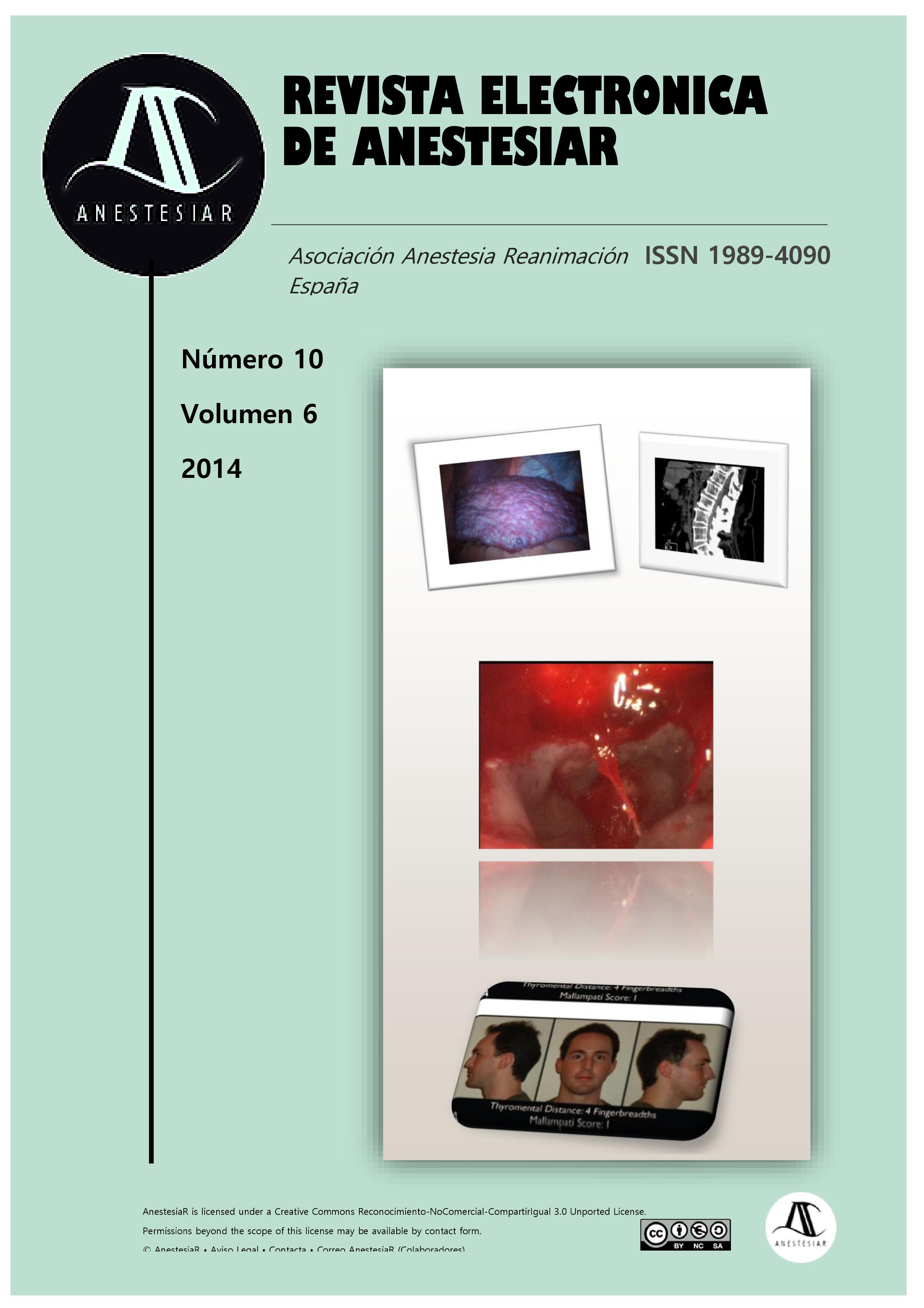					Ver Vol. 6 Núm. 10 (2014): Revista Electrónica de AnestesiaR
				
